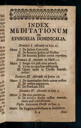 7-21, Index Meditationum