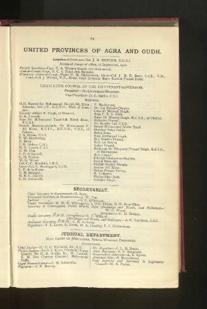 Officers employed in United Provinces of Agra and Oudh