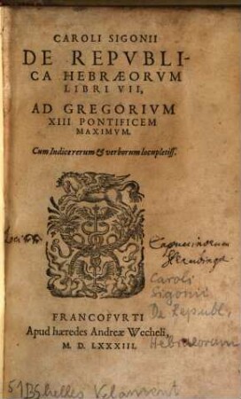 De republica Hebraeorum libri VII
