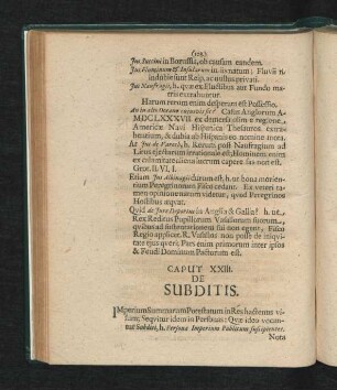 Caput XXIII. De Subditis.
