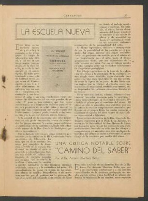 Una crítica notable sobre "Camino del saber"