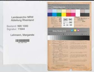 Entnazifizierung Margarete Lehmann, geb. 23.10.1901 (Sekretaerin)