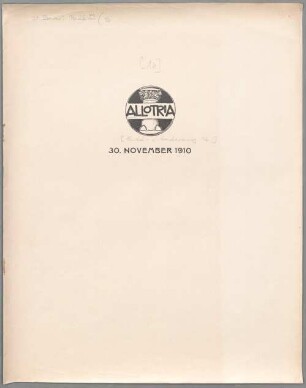 Allotria : Kneipzeitung. [16]. 1910