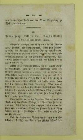 23. Fortsetzung. Tilly's Tod. Gustav Adolph im Kampf mit Wallenstein