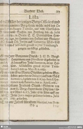 Lista Aller derjenigen Berg-Officiers und gemeinen Berg-Leute/...