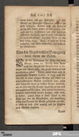 Von der Regel-rechten Bewegung derer Arme im Gehen.