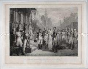 Napoleon Bonaparte empfängt die preußische Königin Luise am 6. Juli 1807 in Tilsit