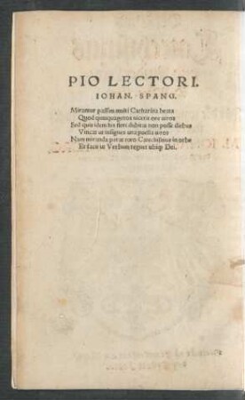 Pio Lectori.