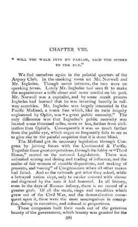 Chapter VIII. "Will You Walk Into My Parlor, Said The Spider To The Fly."