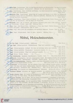 Möbel, Holzschnitzereien (Nr. 187-308)