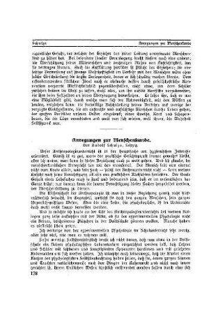 Anregungen zur Menschenkunde