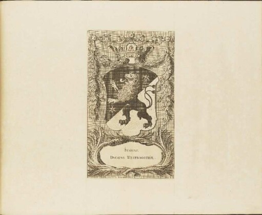 Kupferstich: Insigne Dvcatvs Westrogothiae