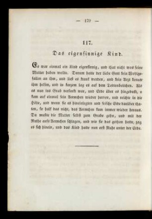 117. Das eigensinnige Kind.