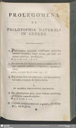 Prolegomena De Philosophia Naturali In Genere