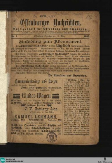 Titelseite einer Zeitung