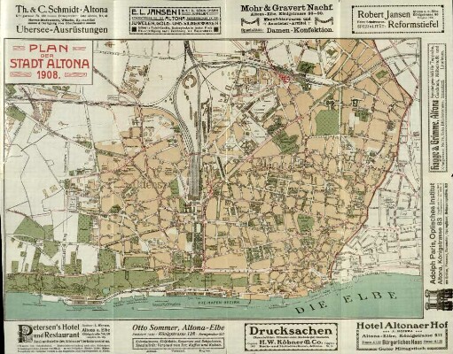 Plan der Stadt Altona 1908.