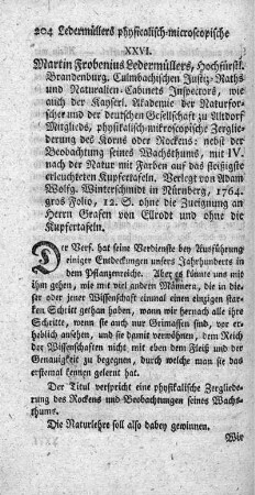 XXVI. Physikalisch-mikroscopische Zergliederung des Korns oder Rockens.
