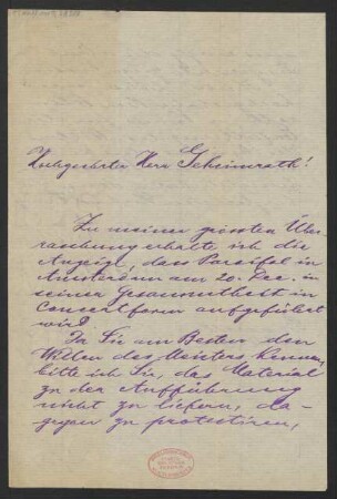 Brief an Ludwig Strecker  und B. Schott's Söhne : 05.12.1902
