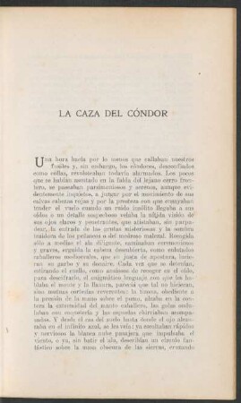 La caza del cóndor