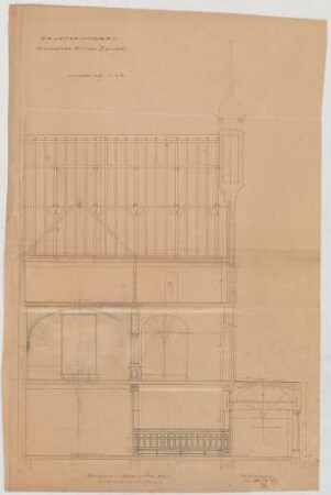 Thiersch, Friedrich von; München; Münchner - Kindl - Keller, Erweiterungsbau - Schnitt