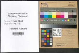 Entnazifizierung Richard Tokarski , geb. 14.02.1910 (Schriftsteller)
