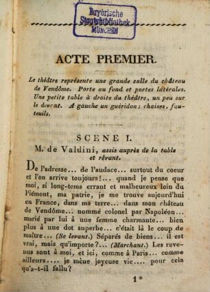 Valentine : Drame en deux actes, mêlé de couplets