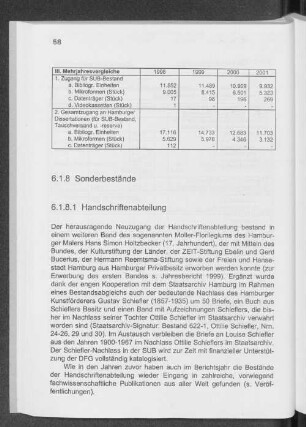 6.1.8 Sonderbestände