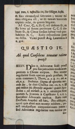 196-210, Quaestio IV. Ad quid Causidicus teneatur ratione pretij?