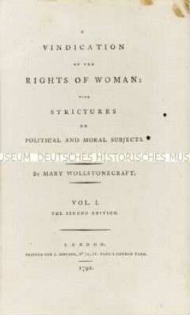 Die Rechte der Frau, erste grundlegende Schrift