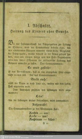 I. Abschnitt. Haltung des Körpers ohne Gewehr
