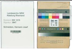 Entnazifizierung Hermann Josef Schneiders , geb. 16.12.1901 (Lehrer)