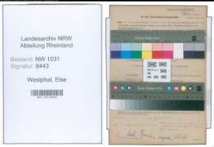 Entnazifizierung Else Westphal , geb. 07.12.1905 ()