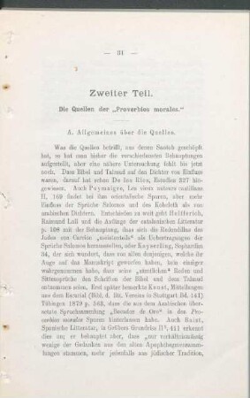 Zweiter Teil. Die Quellen der "Proverbios morales."