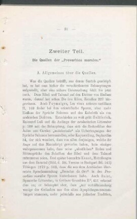 Zweiter Teil. Die Quellen der "Proverbios morales."