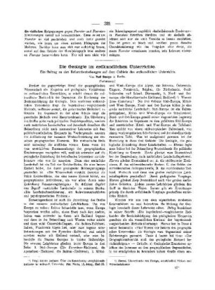 Die Geologie im erdkundlichen Unterrichte : ein Beitrag zu den Reformbestrebungen auf dem Gebiete des erdkundlichen Unterrichts ; (Fortsetzung)