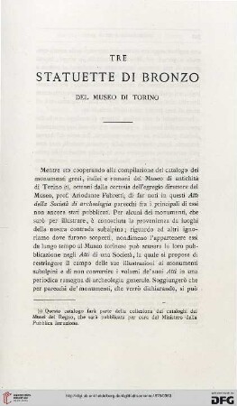 2: Tre statuette di bronzo del Museo di Torino