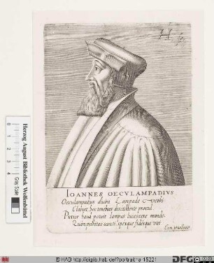 Bildnis Johannes Oecolampadius (eig. Husschin, Hausschein, Hüßgen od. Heußgen)