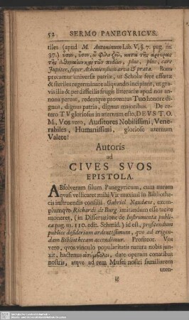 Autoris ad Cives Suos Epistola