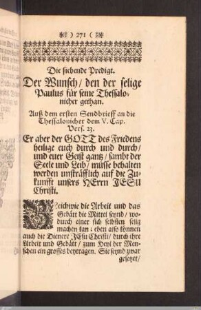 Die siebende Predigt.