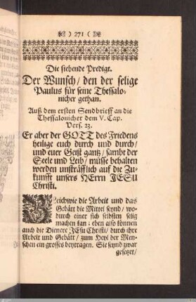 Die siebende Predigt.