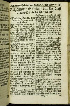 Allgemeine Gebeter/ vor die drey Haupt-Stände der Christenheit.