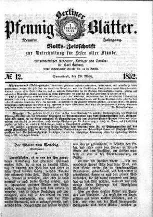 No. 12, Sonnabend, den 20. März