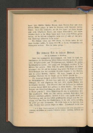 Der schwarze Tod in unserer Heimat.