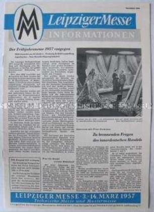 Informationsblatt des Messeamtes zur Leipziger Frühjahrsmesse 1957