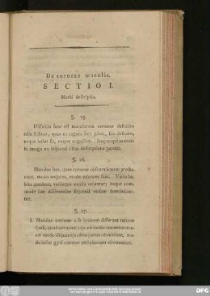 Sectio I. Morbi descriptio.