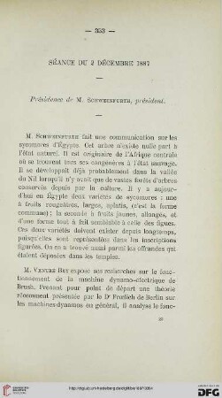 Séance du 2 Décembre 1887