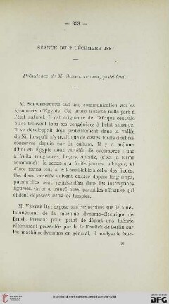Séance du 2 Décembre 1887