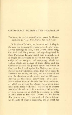 Conspiracy against the Spaniards