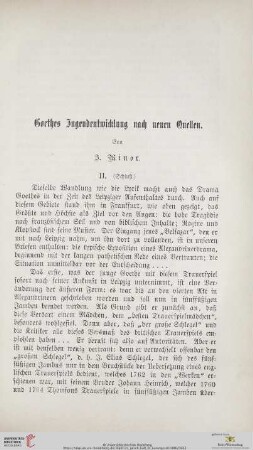 Goethes Jugendentwicklung nach neuen Quellen, 2