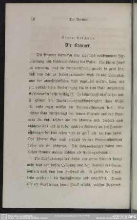 Vierter Abschnitt. Die Brenner.